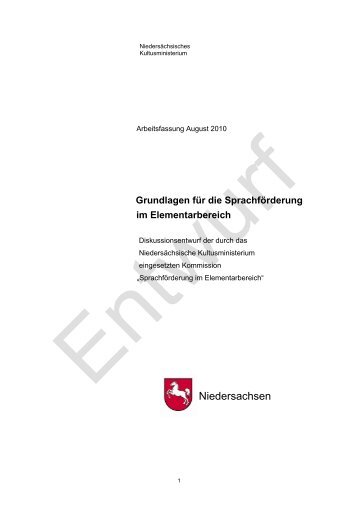 Grundlagen für die Sprachförderung im Elementarbereich