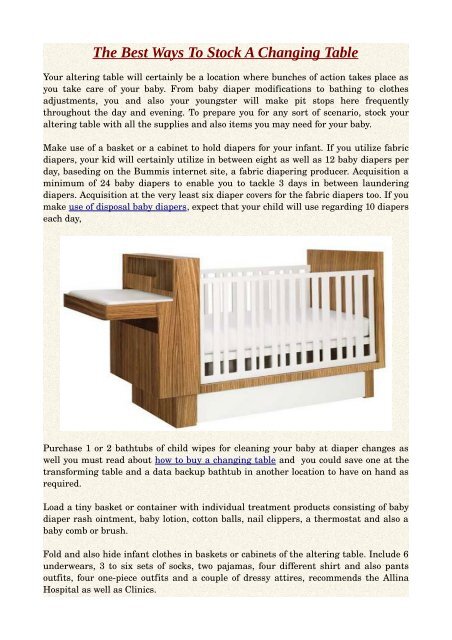changing table supplies