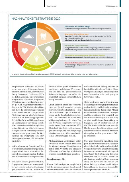 Agenda 2030 - Schwerpunktthema im Global Compact Deutschland 2015