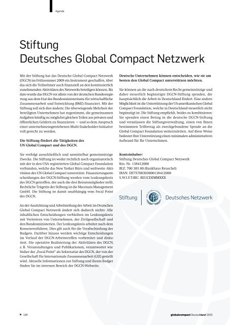 Agenda 2030 - Schwerpunktthema im Global Compact Deutschland 2015