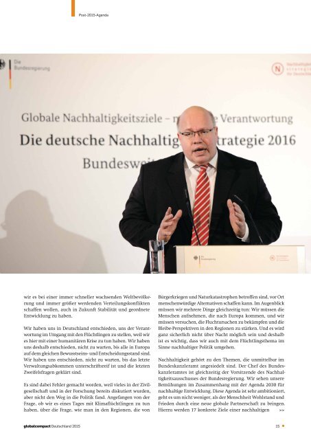 Agenda 2030 - Schwerpunktthema im Global Compact Deutschland 2015