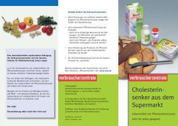 Cholesterinsenker aus dem Supermarkt - Verbraucherzentrale ...