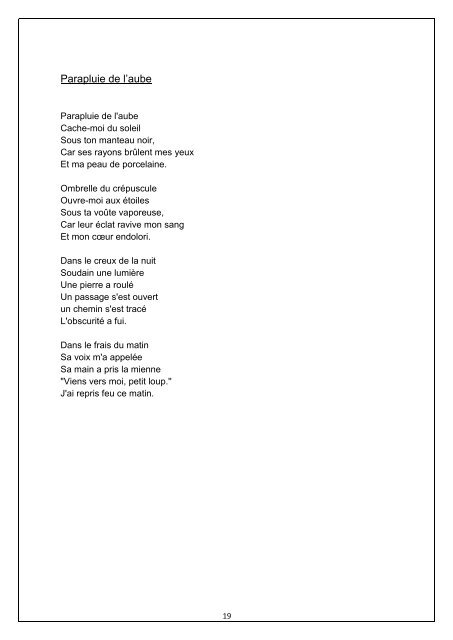 Parapluie de l'aube ( Un recueil de poèmes en duo , Audrey Chambon & Khalid EL Morabethi )