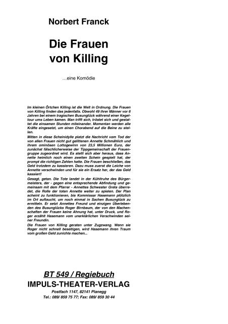 Norbert Franck Die Frauen von Killing - Impuls-Theater-Verlag