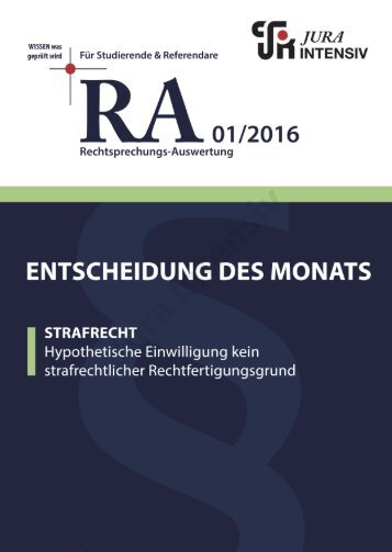 RA 01/2016 - Entscheidung des Monats