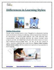 Differences in Learning Styles
