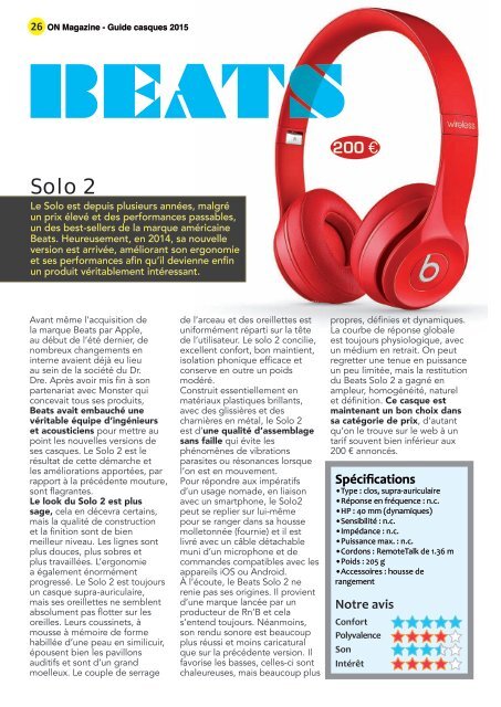 ON Magazine - Guide Casques 2015