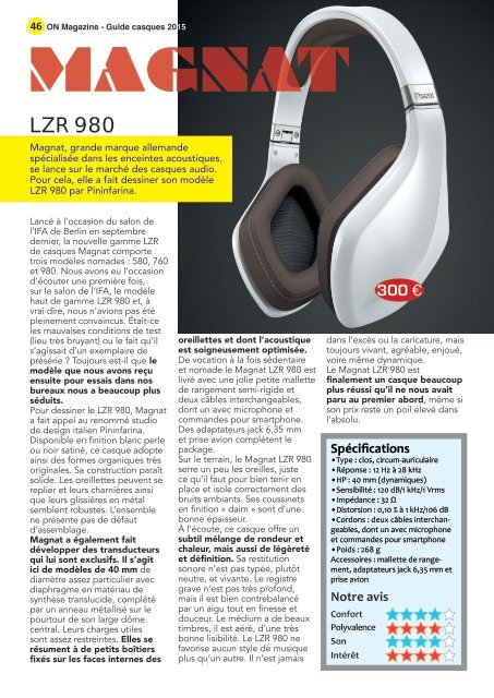 ON Magazine - Guide Casques 2015