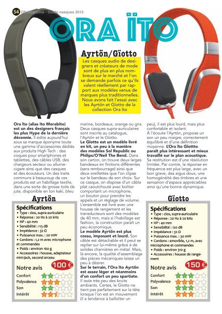 ON Magazine - Guide Casques 2015