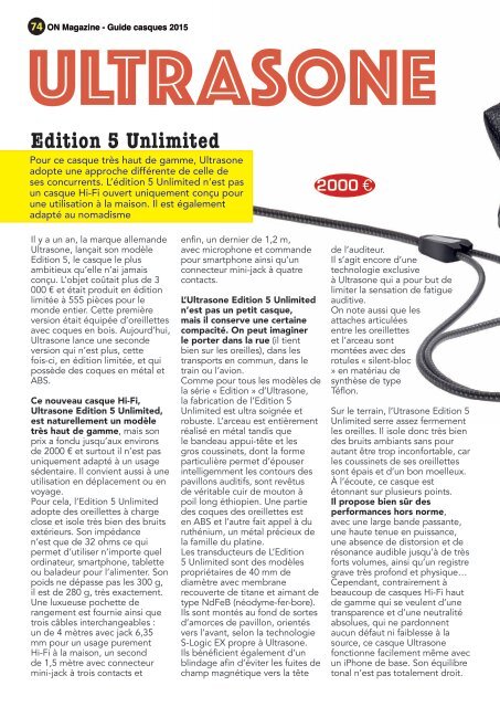 ON Magazine - Guide Casques 2015