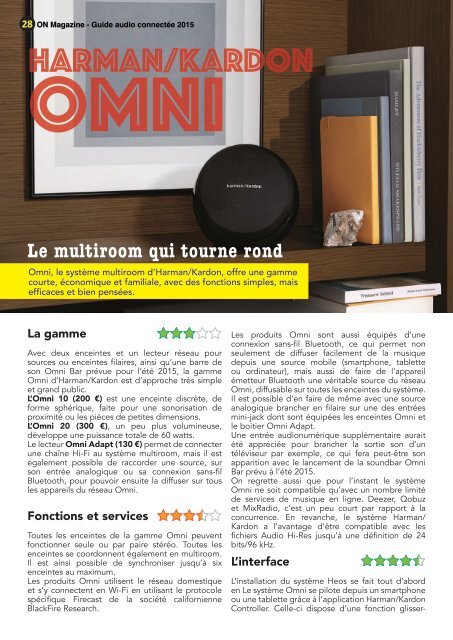 ON Magazine - Guide de l'audio connectée 2015