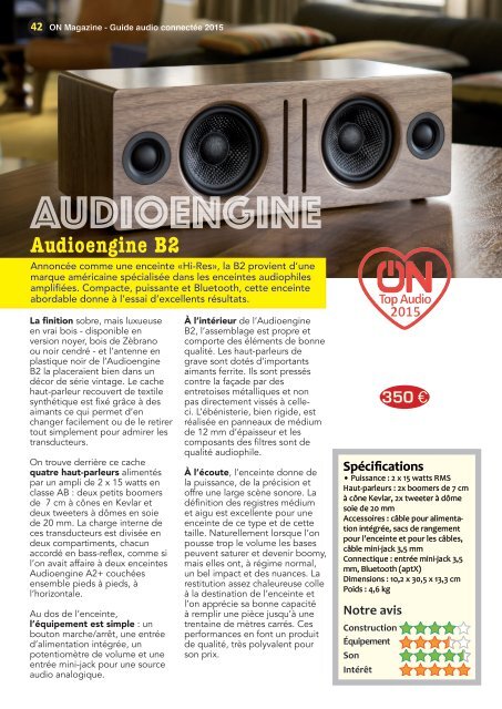 ON Magazine - Guide de l'audio connectée 2015