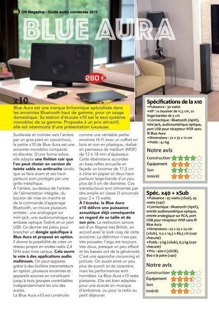 ON Magazine - Guide de l'audio connectée 2015