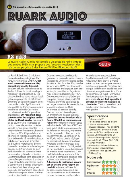 ON Magazine - Guide de l'audio connectée 2015