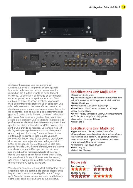 ON Magazine - Guide HiFi 2015