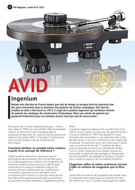 ON Magazine - Guide HiFi 2015