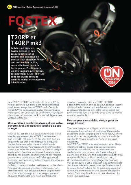 ON Magazine : Guide casques et écouteurs audiophiles 2016