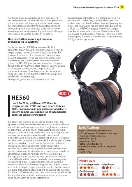 ON Magazine : Guide casques et écouteurs audiophiles 2016