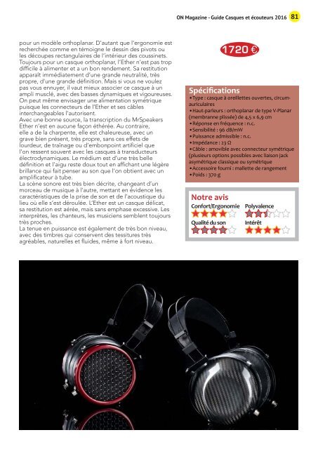 ON Magazine : Guide casques et écouteurs audiophiles 2016