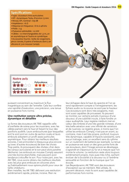 ON Magazine : Guide casques et écouteurs audiophiles 2016