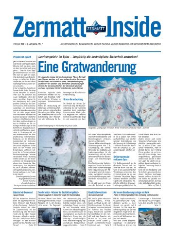 Lawinengefahr im Spiss – langfristig die ... - Zermatt Inside