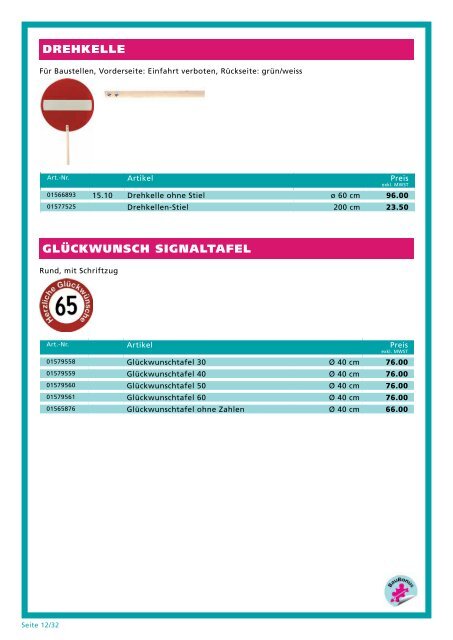 Download Broschüre Signalisationen / Absperrungen - BauBedarf