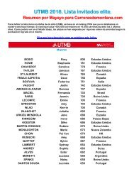 UTMB 2016 Lista invitados elite