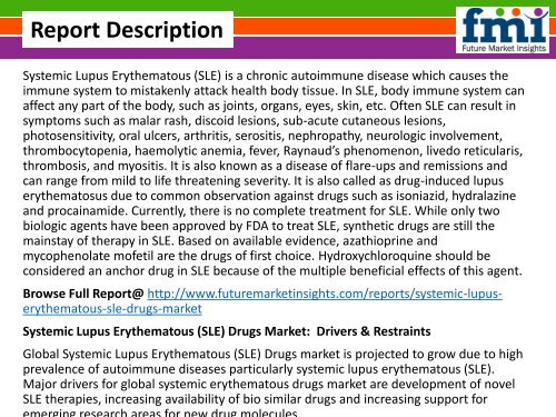 Systemic Lupus Erythematous SLE Drugs Market