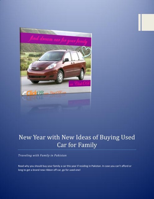 New Year with New Ideas of Buying Used Car for Family