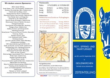Zeiteinteilung - Reiterverein Geilenkirchen