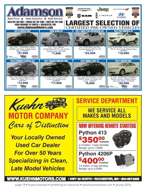 Buyers Express - Rochester Edition - January 2016