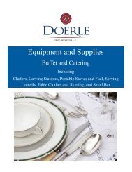 Doerle Foodservice Equipment and Supplies - Buffet and Catering