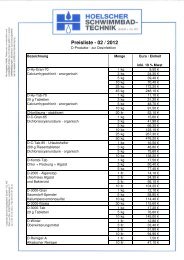 Preisliste - Hoelscher Schwimmbadtechnik GmbH & Co. KG