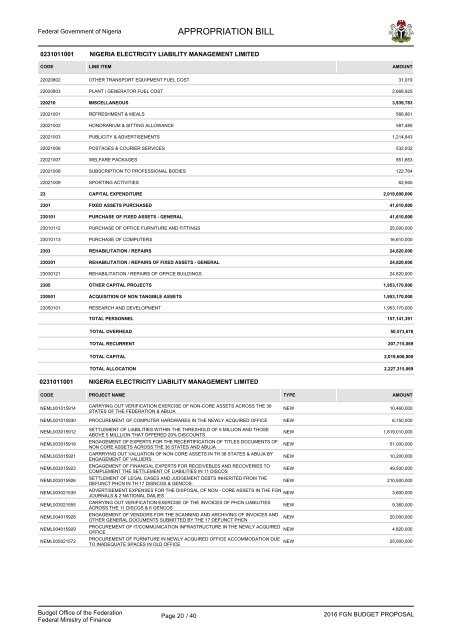 APPROPRIATION BILL