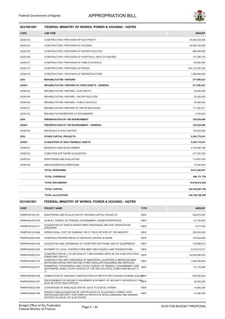 APPROPRIATION BILL