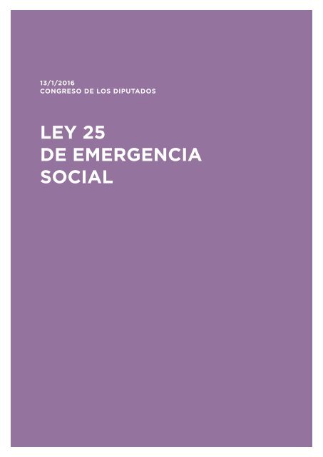 LEY 25 DE EMERGENCIA SOCIAL