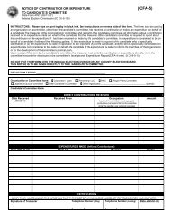 Notice of Contribution or Expenditure to Candidate's Committee 