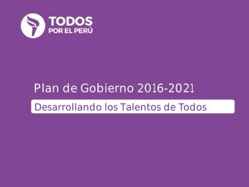 Plan de Gobierno 2016-2021