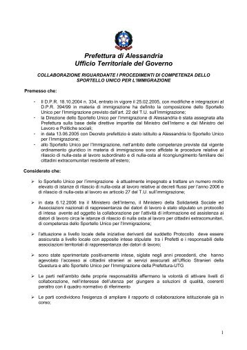 Prefettura di Alessandria Ufficio Territoriale del Governo