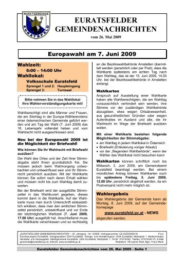 euratsfelder gemeindenachrichten - Marktgemeinde Euratsfeld