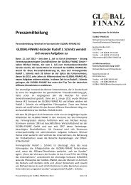 Pressemitteilung - Global Finanz