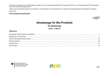 Absatzwege für Bio-Produkte - Oekolandbau.de