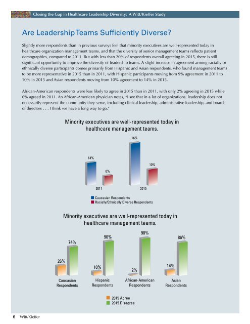 Closing the Gap in Healthcare Leadership Diversity A Witt/Kieffer Study