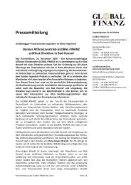 Pressemitteilung - Global Finanz