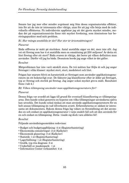 Flensburg P: Personlig databehandling - Per Flensburgs hemsida