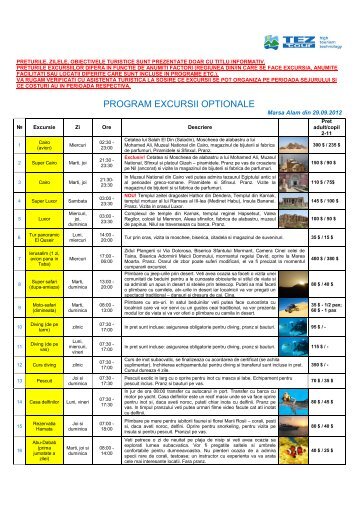 Excursii optionale Marsa Alam 2012 - 2013.pdf - Tez Tour