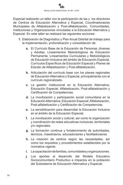 SUBSISTEMA DE EDUCACIÓN ALTERNATIVA Y ESPECIAL