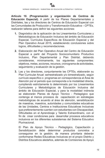 SUBSISTEMA DE EDUCACIÓN ALTERNATIVA Y ESPECIAL