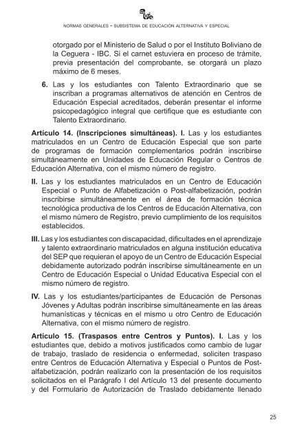 SUBSISTEMA DE EDUCACIÓN ALTERNATIVA Y ESPECIAL