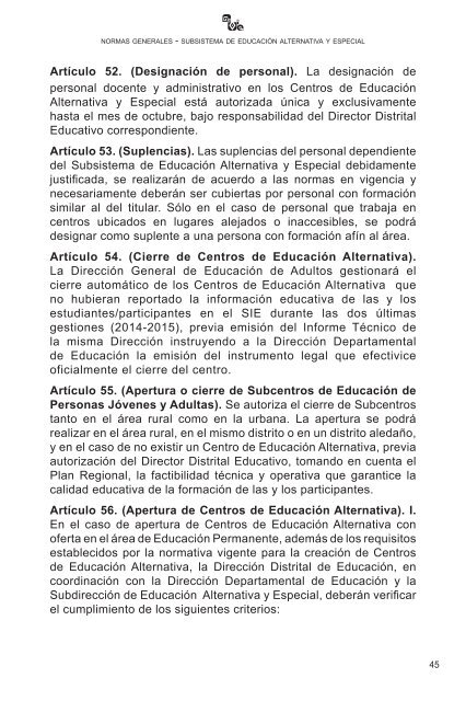 SUBSISTEMA DE EDUCACIÓN ALTERNATIVA Y ESPECIAL